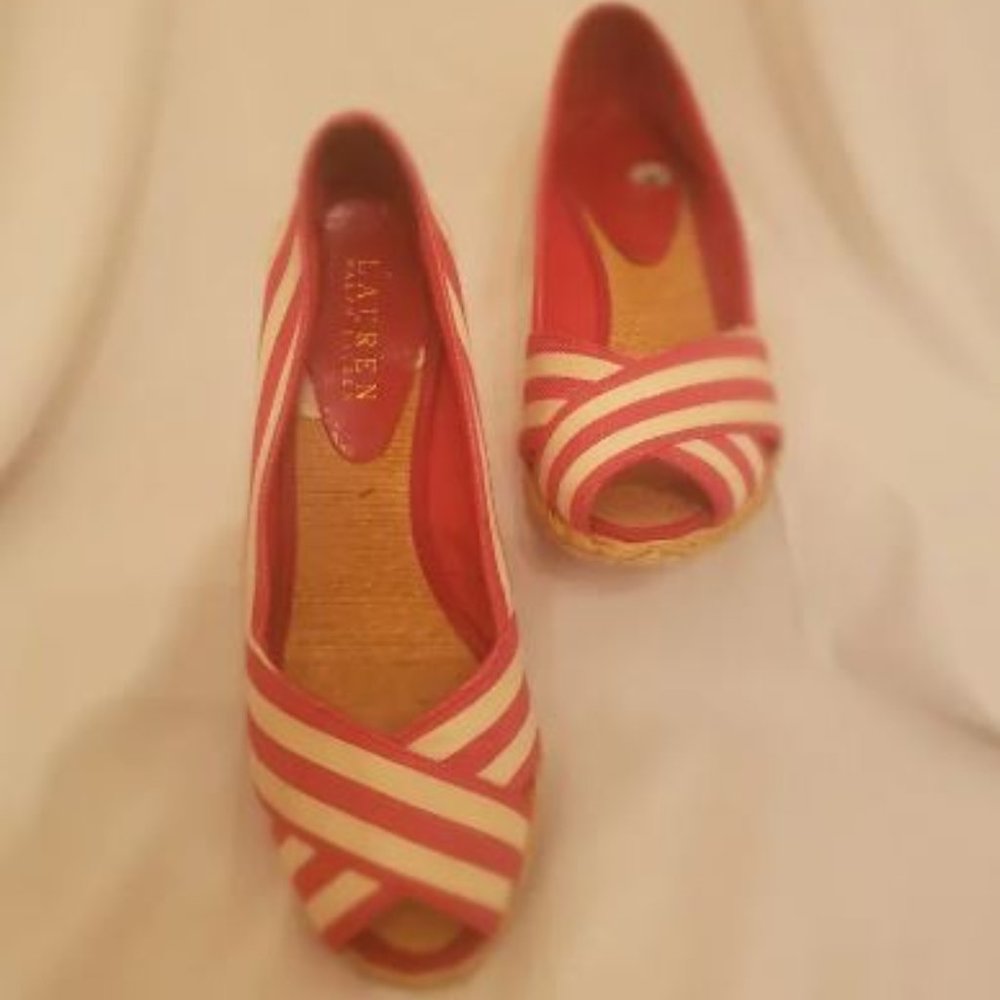 Ralph Lauren Peep Toe Espadrilles